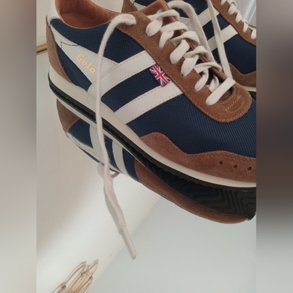 Gola Men's Navy / Brown / Off White Track Mesh 317 Sneakers Size 10 - Picture 9 of 15